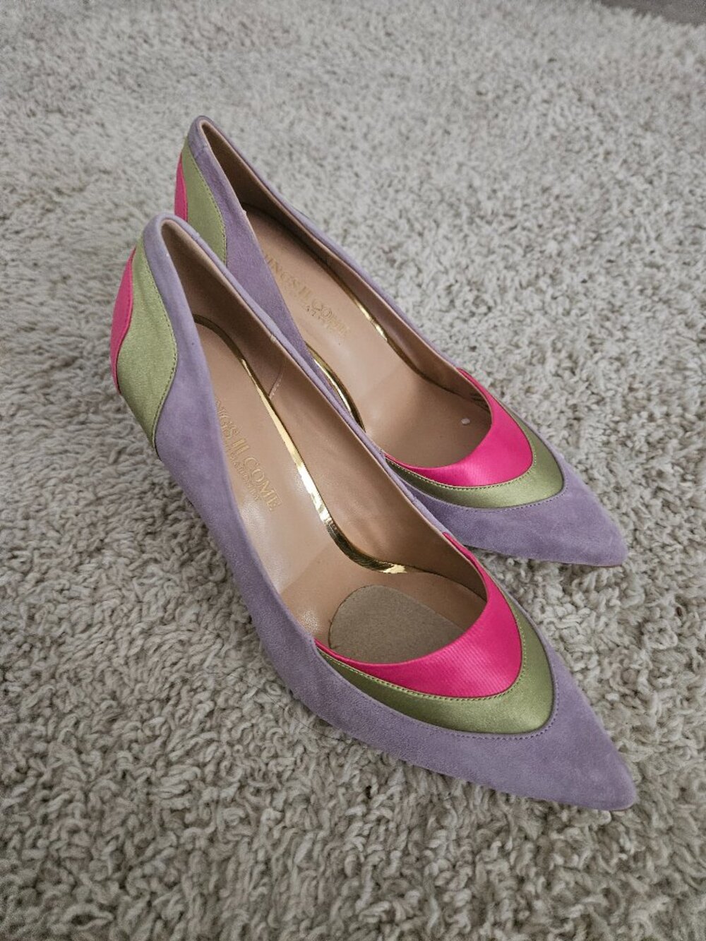 Multi color high heel shoes